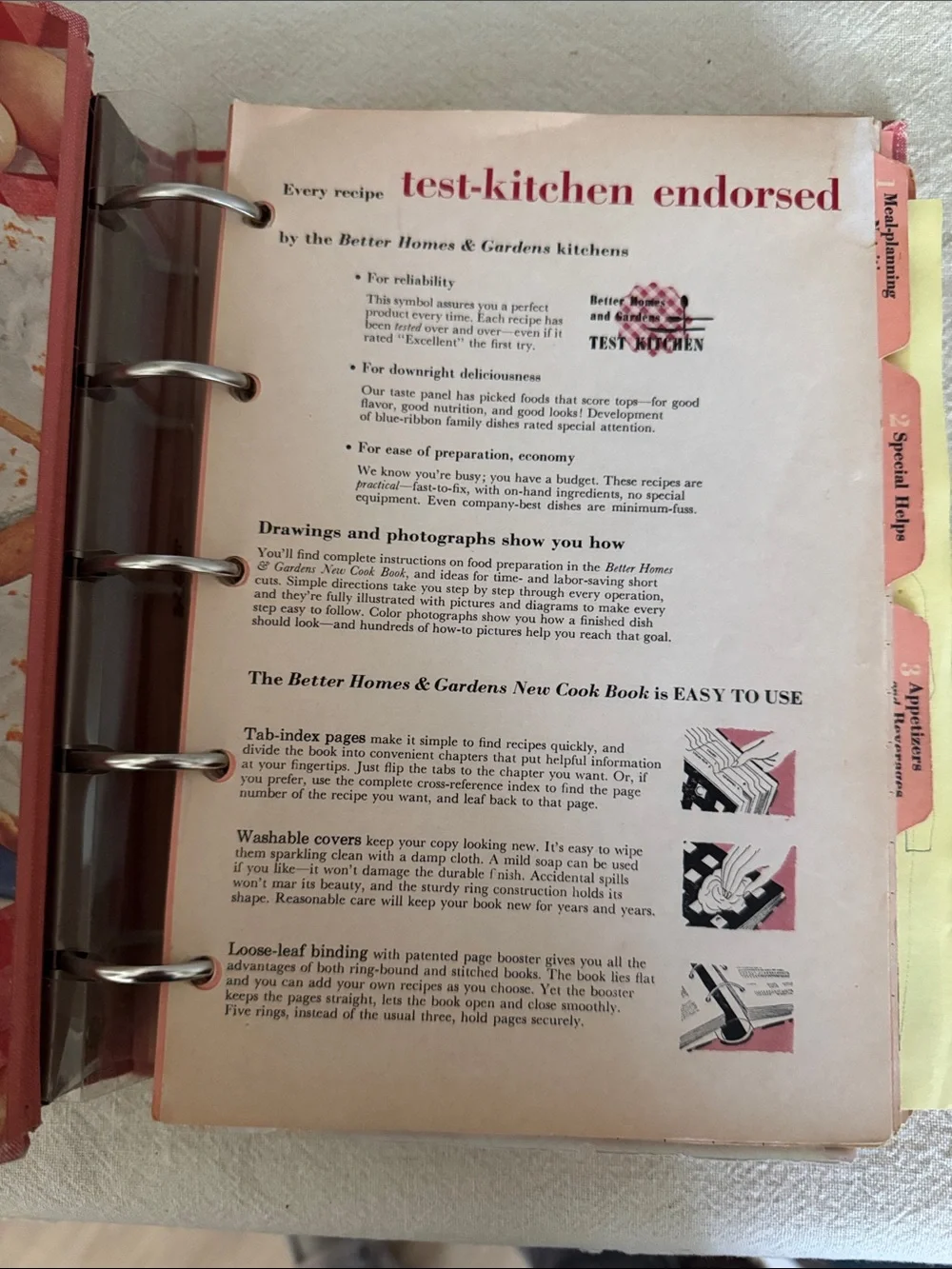 Better Homes And Gardens Red and White Check Cookbook with Navy Graphics